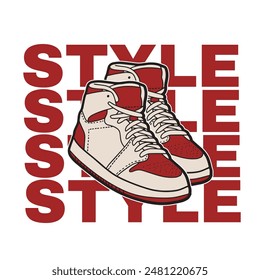 Sneaker shoes . Concept. Flat design. Vector illustration. Sneakers in flat style. Sneakers side view. Fashion sneakers.	
