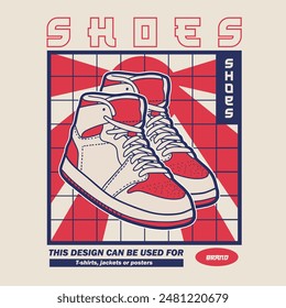 Sneaker shoes . Concept. Flat design. Vector illustration. Sneakers in flat style. Sneakers side view. Fashion sneakers.	
