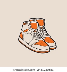 Sneaker shoes . Concept. Flat design. Vector illustration. Sneakers in flat style. Sneakers side view. Fashion sneakers.	
