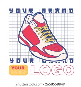 Sapatos de tênis . Conceito. Design plano. Ilustração vetorial. Tênis em estilo plano. Vista lateral dos tênis. Tênis de moda.	
