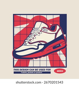 Turnschuhe. Konzept. Flaches Design. Vektorgrafik. Turnschuhe im flachen Stil. Seitenansicht der Turnschuhe. Mode-Turnschuhe.	