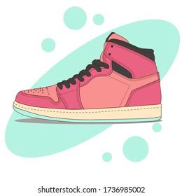 Sneaker shoes . Consept. Flat design. Vector illustration. Sneakers in flat style. Sneakers side view. Fashion sneakers.