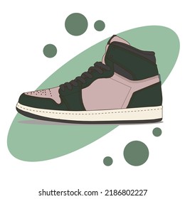 Sneaker shoes . Consept. Flat design. Vector illustration. Sneakers in flat style. Sneakers side view. Fashion sneakers.