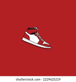 Sneaker shoes . Consept. Flat design. Vector illustration. Sneakers in flat style. Sneakers side view. Fashion sneakers.