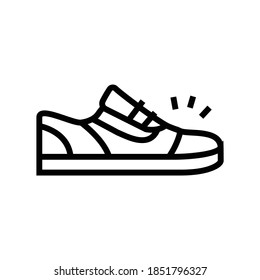 vector de icono de línea de zapatos de zapatillas. señal de zapatos de zapatillas. símbolo de contorno aislado ilustración negra