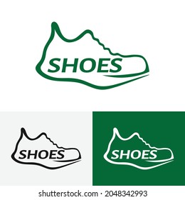 Sneaker Shoes Line Style Logo Design Stock Vector (Royalty Free ...