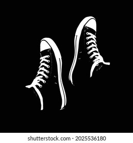 Sneaker Silhouette Illustration Shoes Isolated On Stock Vector (Royalty ...