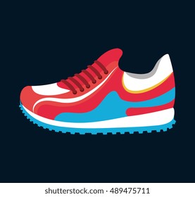 sneaker sport running icon black background isolated