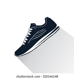 Sneaker Sport Running Shoe Flat Icon Vector Illustration