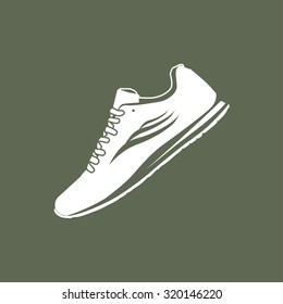 Sneaker Sport Running Shoe Flat Icon Vector Illustration