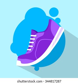 Sneaker Sport Running Shoe Flat Icon Vector Illustration