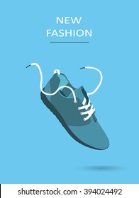 Sneaker Sport Running Shoe Flat Icon Vector Illustration