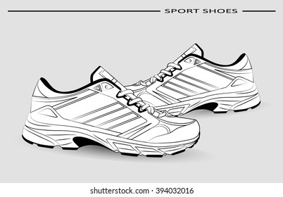 Sneaker Sport Running Shoe Flat Icon Vector Illustration