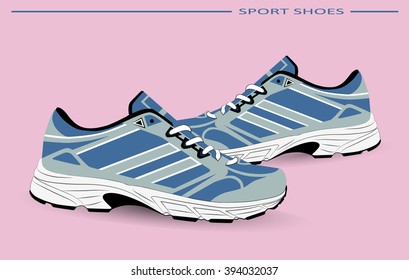 Sneaker Sport Running Shoe Flat Icon Vector Illustration