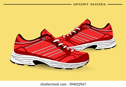 Sneaker Sport Running Shoe Flat Icon Vector Illustration