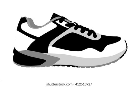 Sneaker Sport Running Shoe Flat Icon Vector Illustration