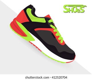Sneaker Sport Running Shoe Flat Icon Vector Illustration