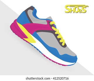 Sneaker Sport Running Shoe Flat Icon Vector Illustration