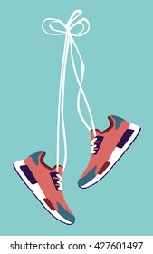 Sneaker Sport Running Shoe Flat Icon Vector Illustration