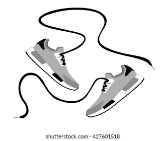 Sneaker Sport Running Shoe Flat Icon Vector Illustration