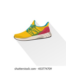 Sneaker Sport Running Shoe Flat Icon Vector Illustration