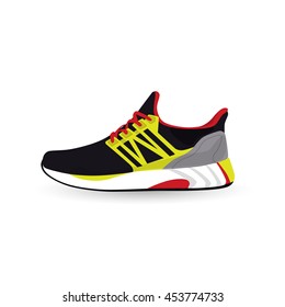 Sneaker Sport Running Shoe Flat Icon Vector Illustration