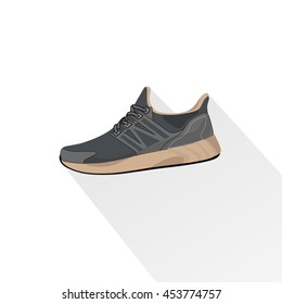 Sneaker Sport Running Shoe Flat Icon Vector Illustration