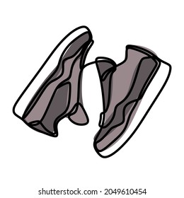 Sneaker sport shoes one line continuous line