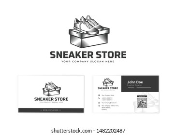 Sneaker Store Logo With Stationery Business Card 