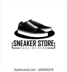 Sneaker Store Logo Template Black White Stock Vector (Royalty Free ...