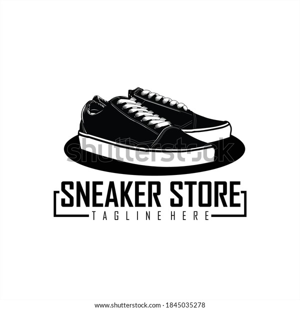 Sneaker Store Logo Template Black White Stock Vector (Royalty Free ...