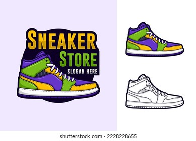 Sneaker store vector design logo collection