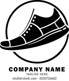 Sneaker. The stylized image of shoes. Logo for advertising footwear, sports, healthy lifestyle. Vector