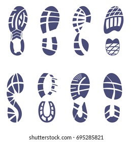 Sneaker Tread Set Vector Illustration On White Background