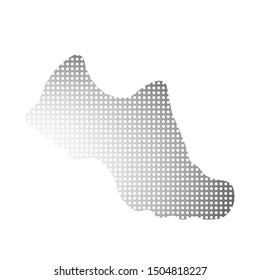 Sneaker. Vector black and white icon for marathon and fitness. Isolated illustration with optical effect on a white background.