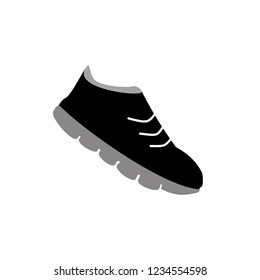 Sneaker vector icon on white background. Footgear sign. Healthy lifestyle concept. Sport footwear symbol. Walking, fitness and jogging equipment elements. Flat simple graphic line design illustration.