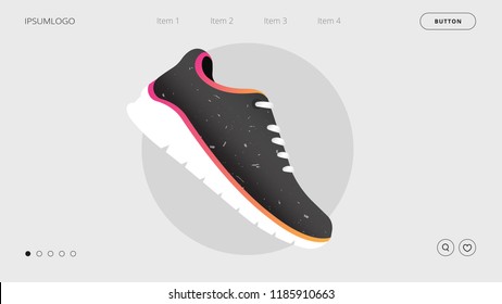 Sneaker vector illustration. Website page  concept