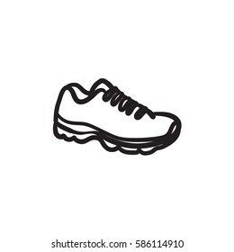 Sneaker vector sketch icon isolated on background. Hand drawn Sneaker icon. Sneaker sketch icon for infographic, website or app.