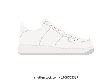 Sneaker white vector illustration isolated. Sports fashion shoes