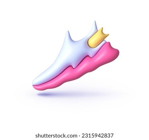 Sneakers 3d, great design for any purposes. Isolated element. 3d vector illustration design