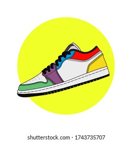 sneakers artwork illustration vector free