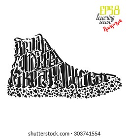 Sneakers be wild and free like a rock star lettering print poster