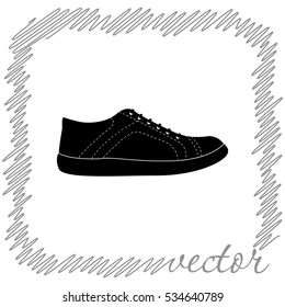 Sneakers  black  vector icon