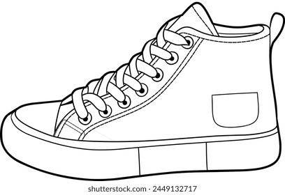 Sneaker Schwarz und Weiß Line Art Stylist