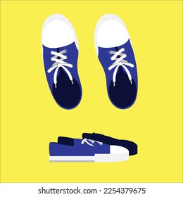Conversos de vectores de diseño azul de Sneakers