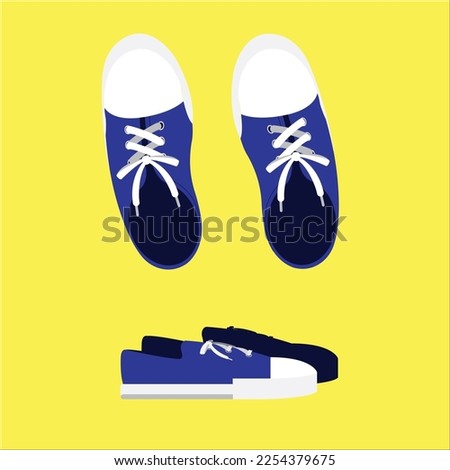 Sneakers blue design vector convers
