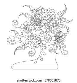 Blooming Tree Coloring Book Antistress Vector Stock Vector (Royalty ...