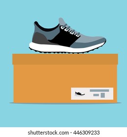 Sneakers box , flat design