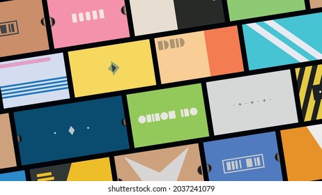 sneakers boxes view from top on black