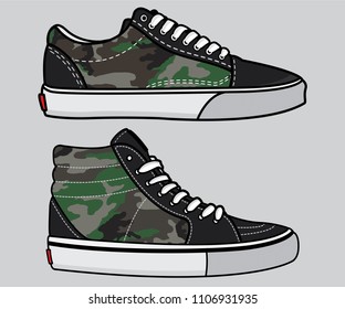 sneakers camo design, vector EPS 10